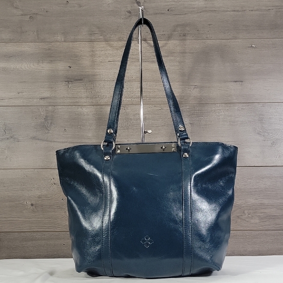 Patricia Nash Large Blue Leather Tote Bag